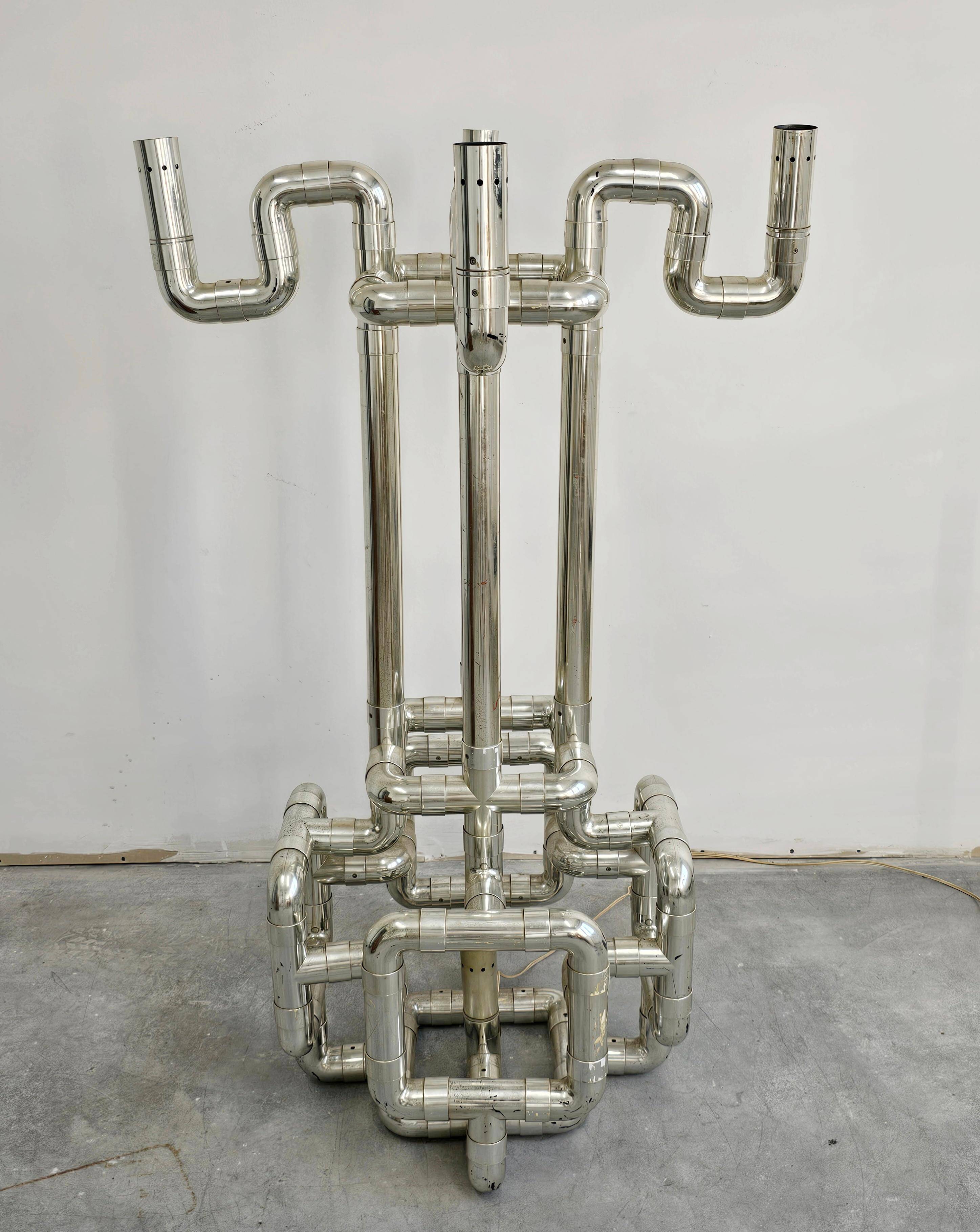 Sculptural floor lamp Space Age Rombo by Gaetano Missaglia