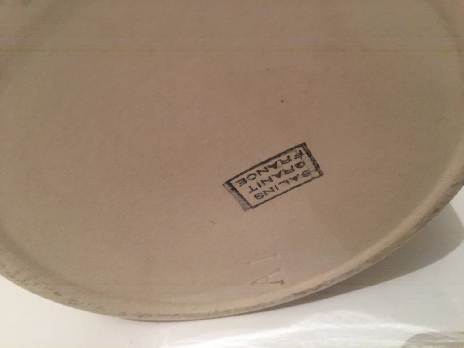 Art deco salt granite pot cover