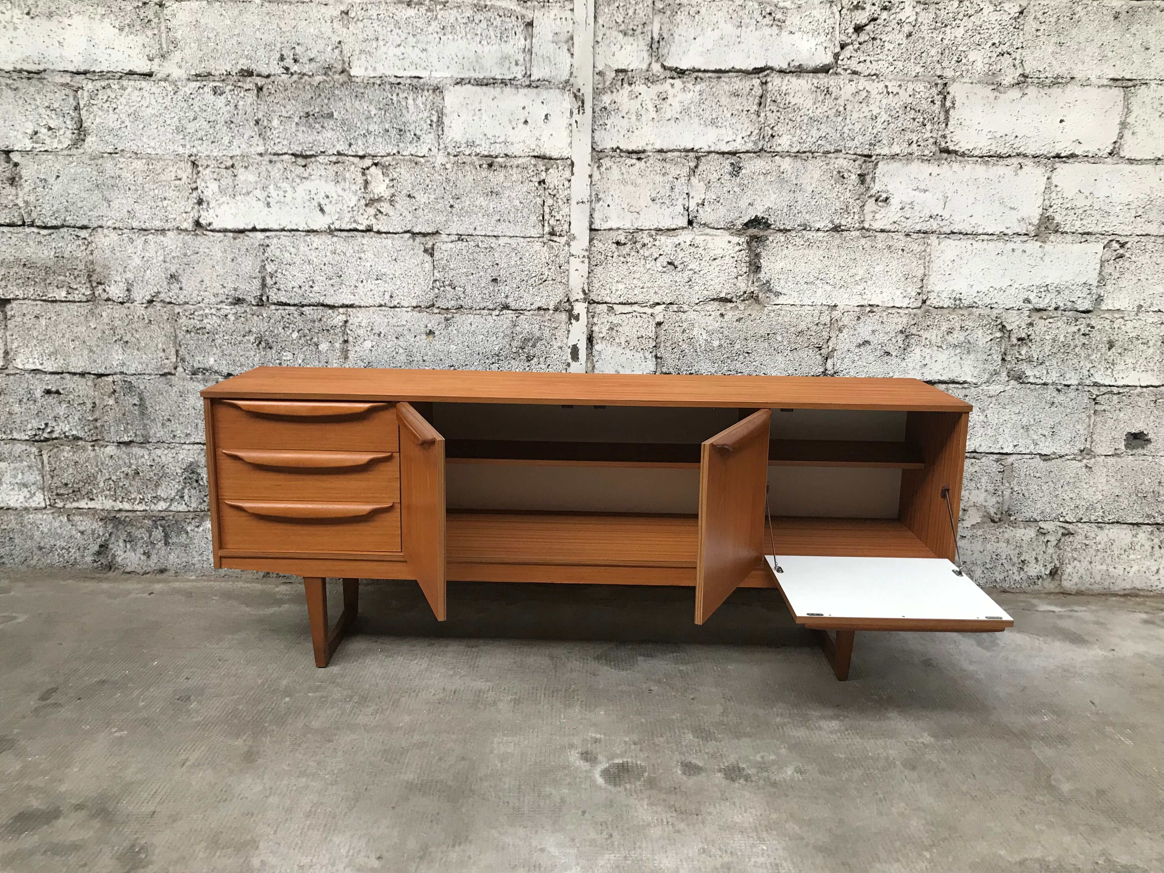 Small Scandinavian sideboard 1950-60 vintage design teak