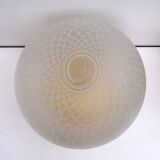 Paire de lampes de table boule en laiton et verre de Murano, style italien moderne du milieu du siècle