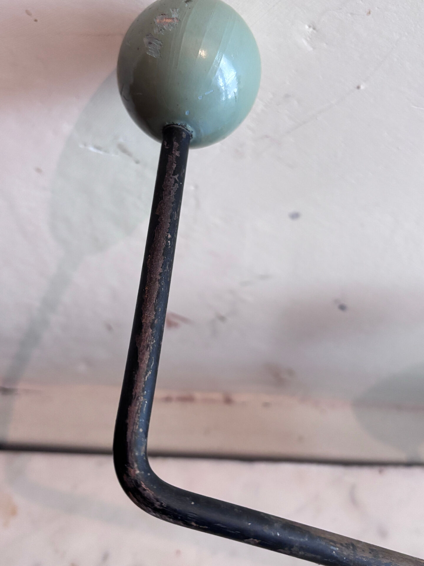Wall coat rack Roger Feraud, metal and wooden balls.