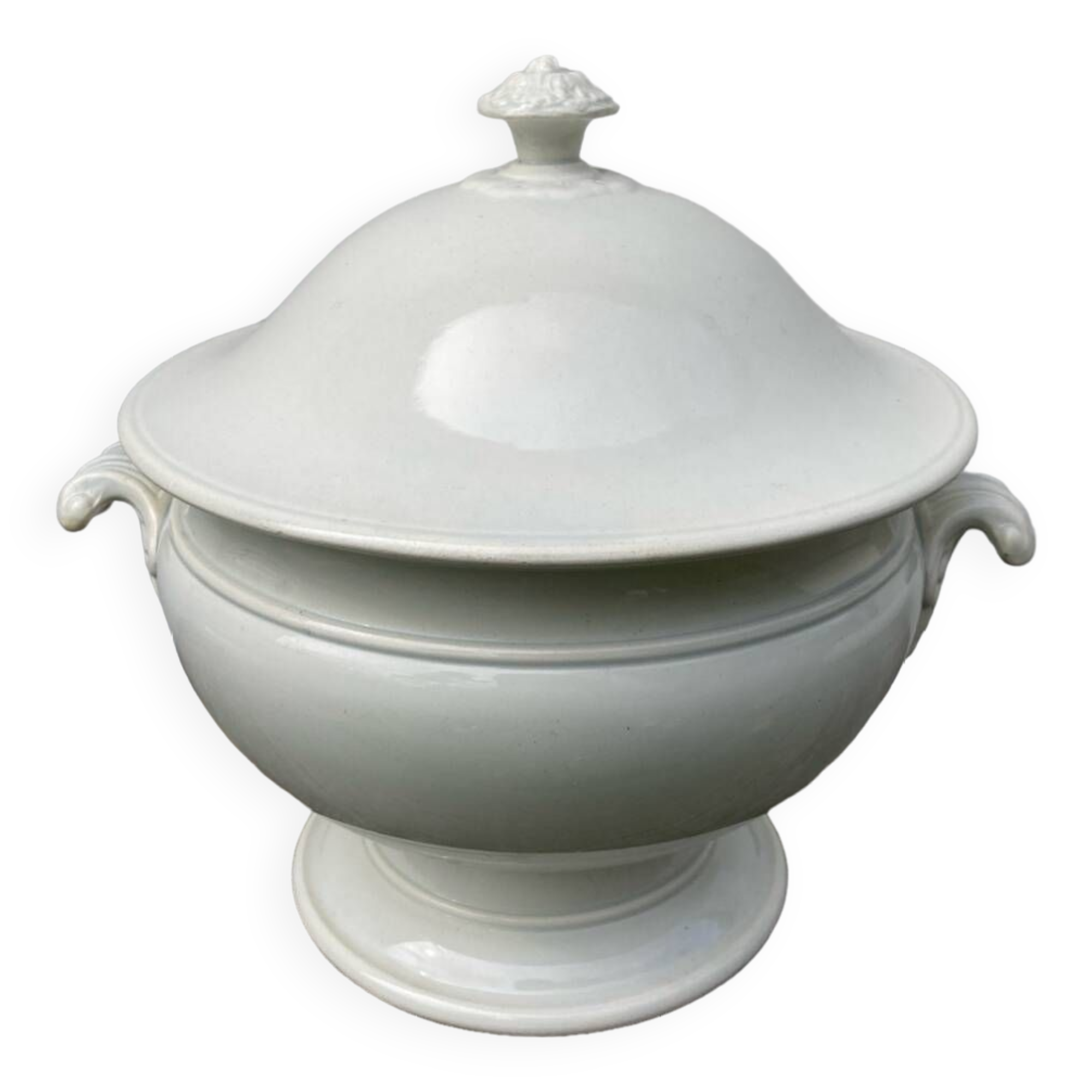Plain white Creil soup tureen