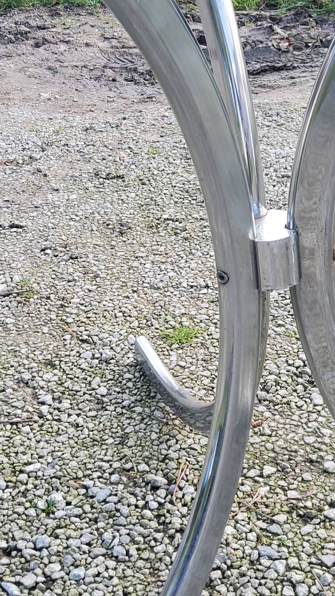 Designer table from the 70s, smoked glass top, chrome base