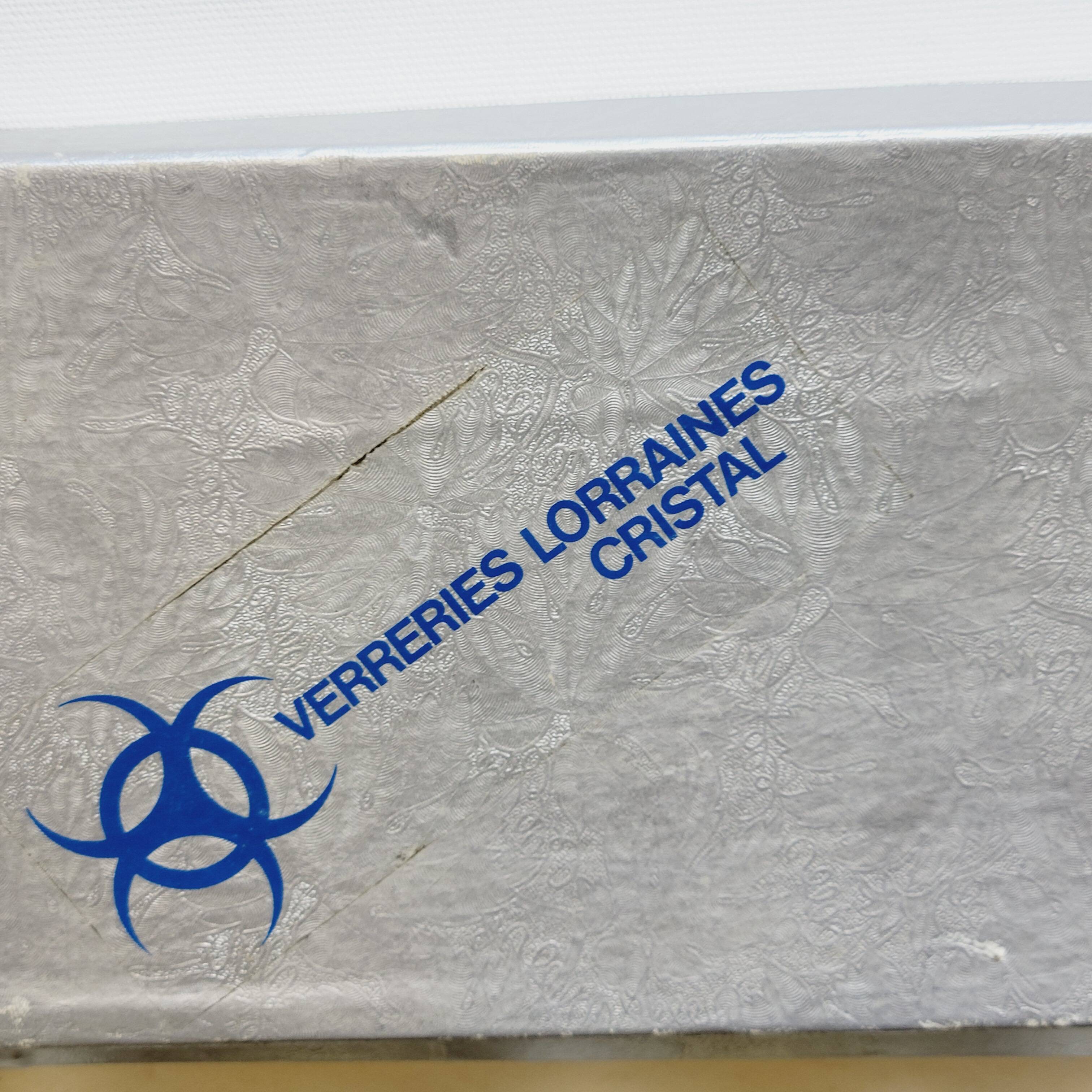 Verreries lorraines cristal set of 6 thick amber whiskey glasses vintage design