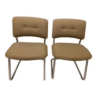 Vintage chairs metal fabric