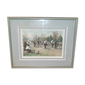Gravure sous verre groupe de cyclistes