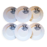 6 Longwy dinner plates (25cm)