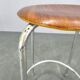1950s German Industrial Stool with Plywood Seat