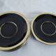 Porcelain coffee set - Porcelac - 6 cups + saucers - black and colors
