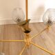 Vintage 5-light chandelier in glass and brass