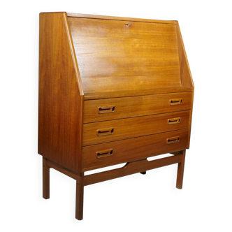 Teak Secretary Desk 1960s Vintage Office Desk Scandinavian Danish Design
