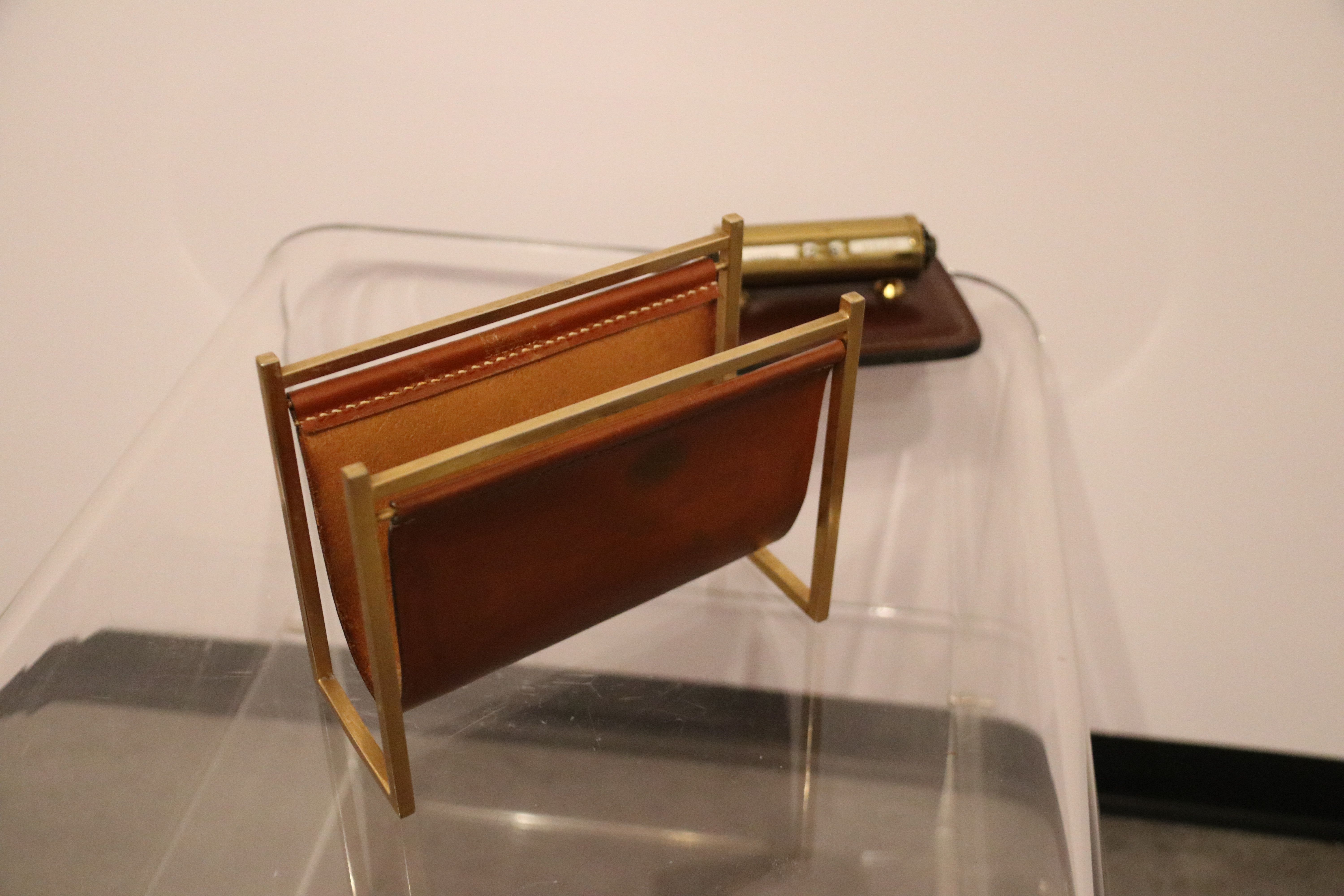 Desk accessories - letter holder & calendar - by Delvaux - Belgium - 1970's