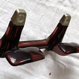 Antique towel rack, coat rack, 3 hooks in auburn purple plexiglass