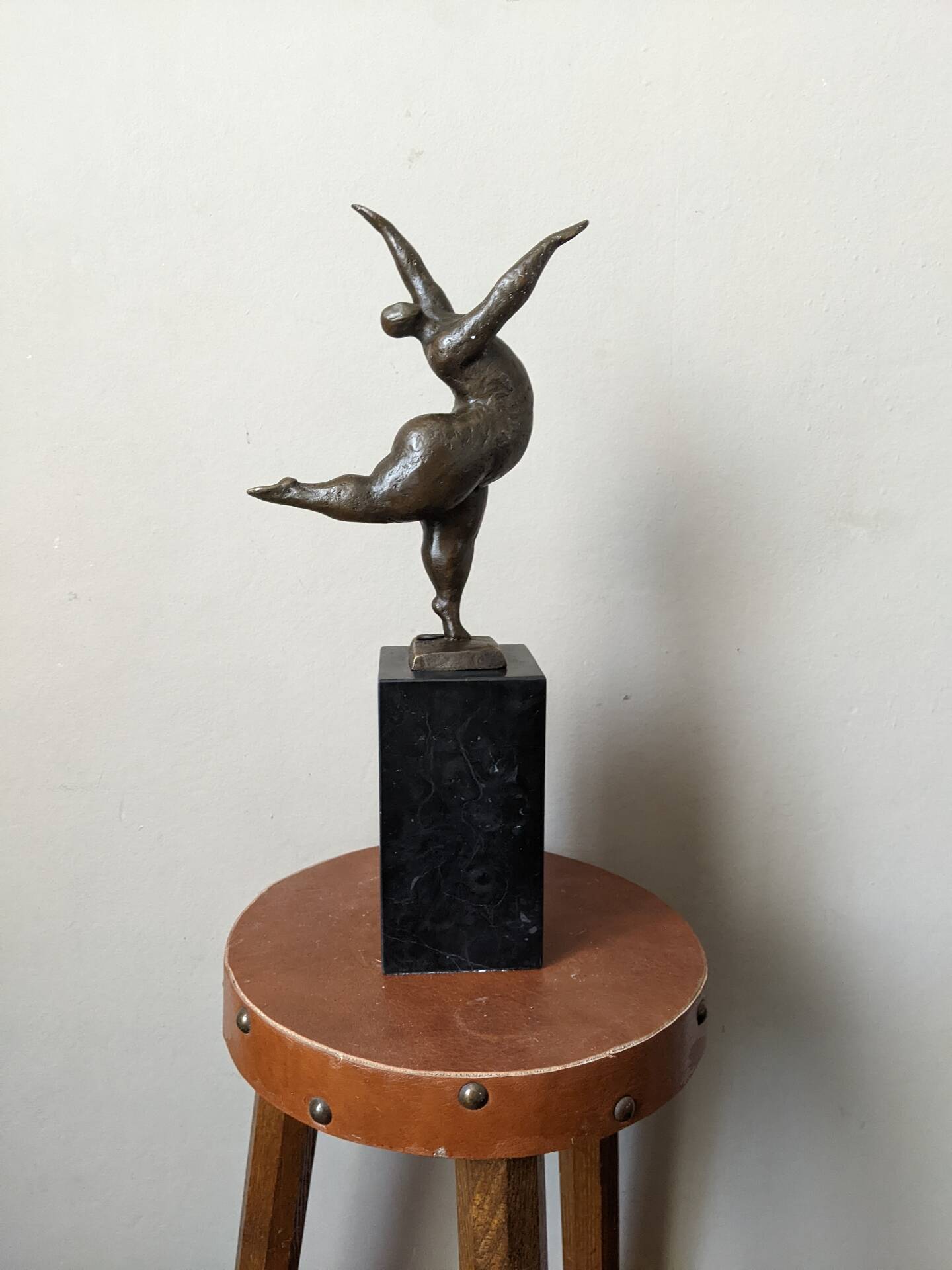Contemporary sculpture on a marble base