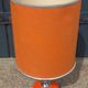 Designer lamp from the 70s in chrome metal and orange lacquered wood