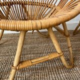 Pair of rattan ball-shaped armchairs from the 50s/60s