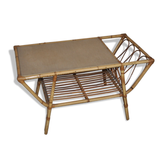 Rattan coffee table.