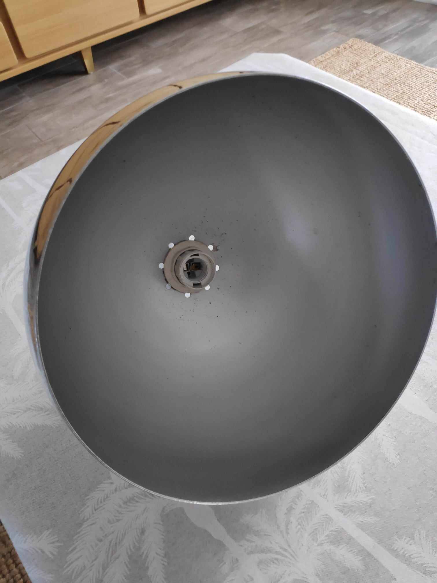 Magnificent vintage chrome pendant light