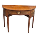 19th century English mahogany half-moon console desk