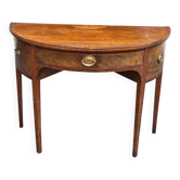 19th century English mahogany half-moon console desk