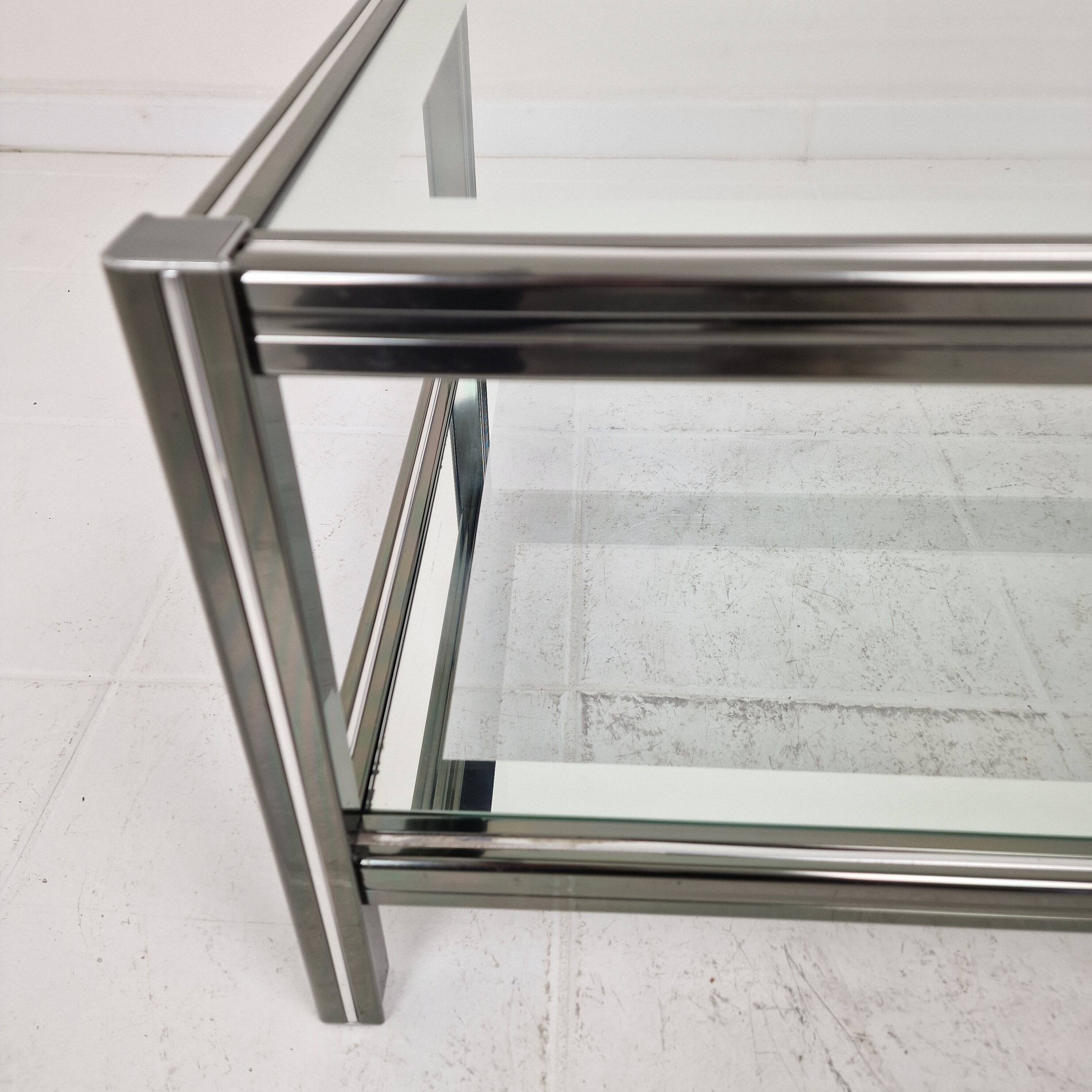 Vintage Glass & Metal Coffee Table