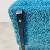 Modernist heater 50s vintage blue buckle fabric