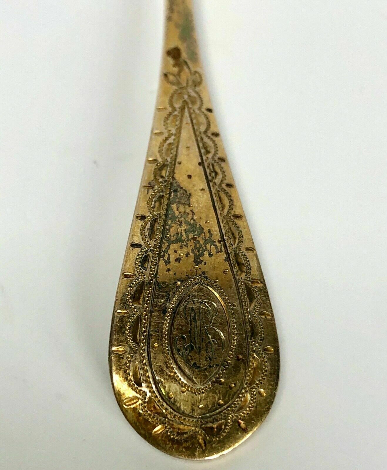 6 spoonfuls silver and vermeil poincon minerve gaston bardies 19th 122 grams