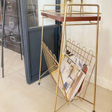 Vintage brass magazine table