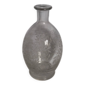 Carafe bottle with a stopper, engraved patterns, Baccarat, Golfe Juan