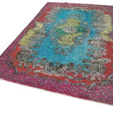 Hand-knotted distressed oriental 1980s 180 cm x 280 cm multicolor carpet