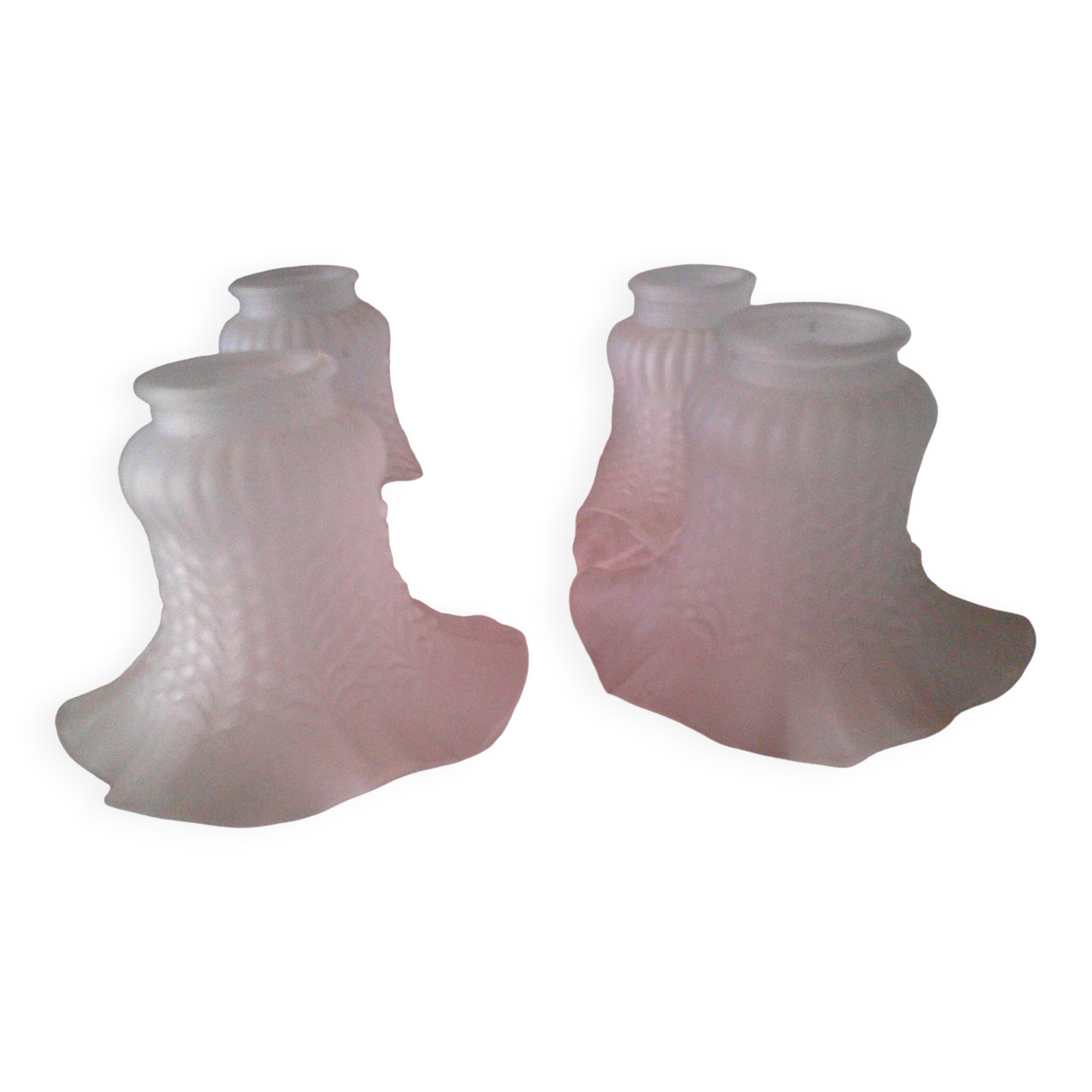 Set of 4 tulips/shades, in frosted glass