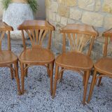 6 wooden bistro chairs