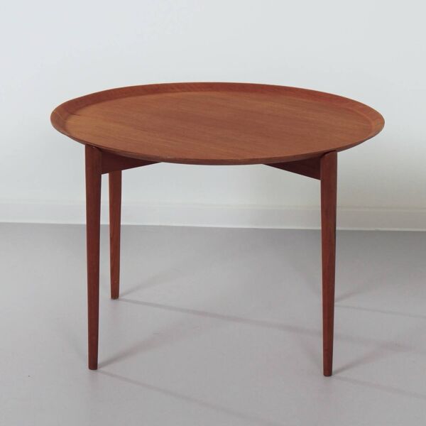 TABLE BASSE RONDE PAR HANS OLSEN POUR VISKADALENS MÖBELINDUSTRI, ANNÉES 1960   SCANDINAVE MODERNE