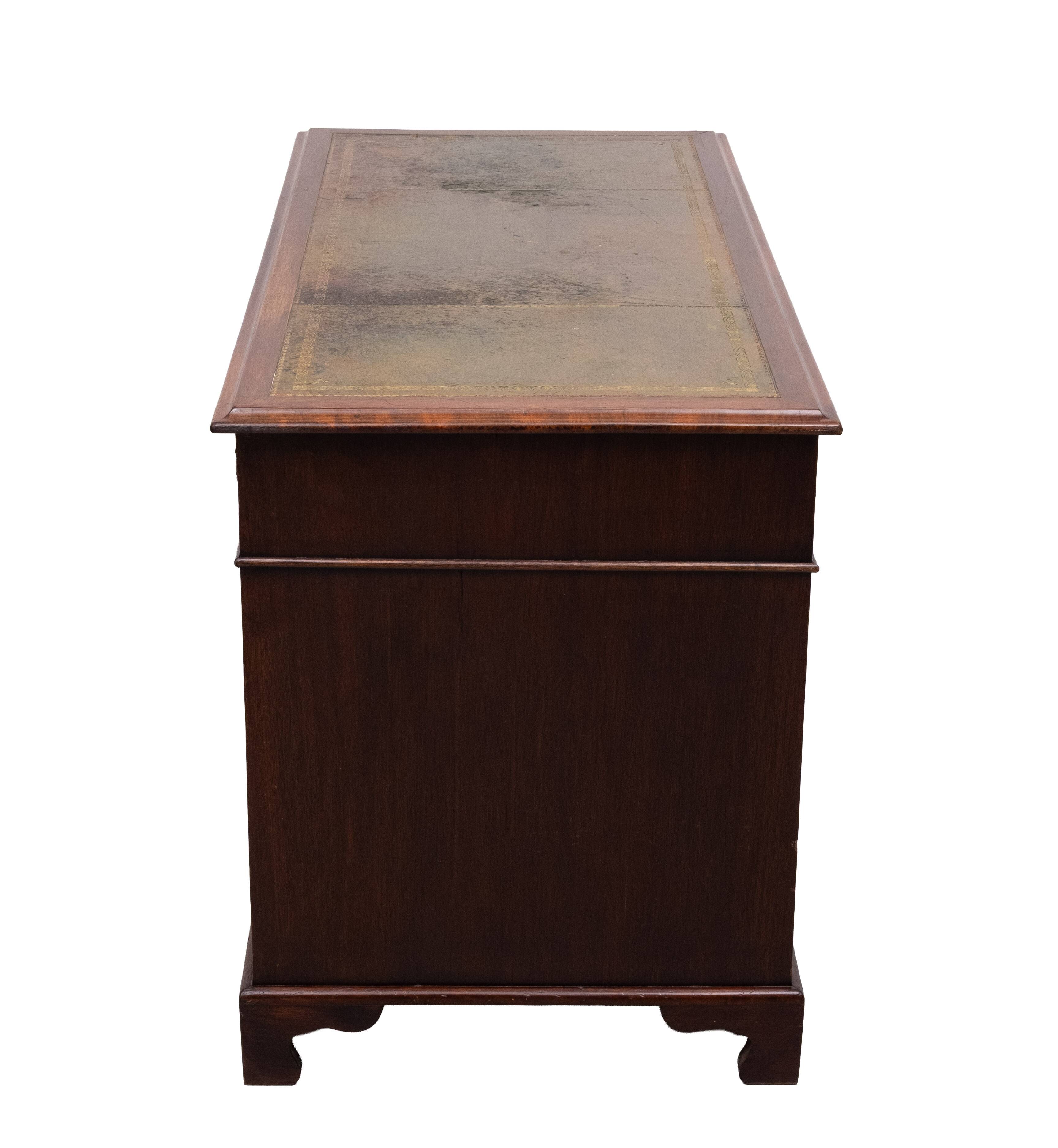 Antique English Mahogany pedestal Desk 1850s