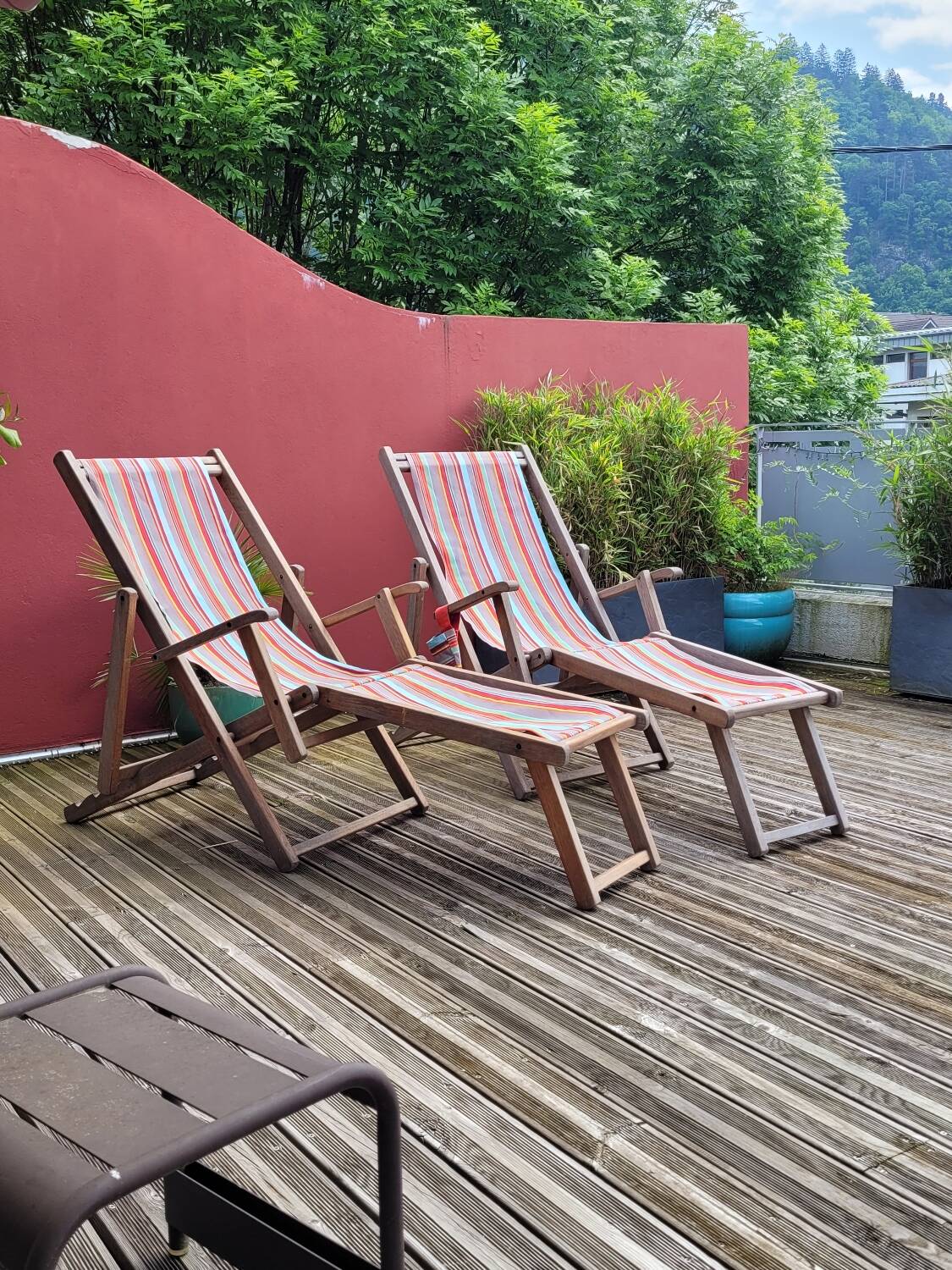 Pair of Roland Vlaemynck bayadere canvas loafers