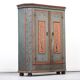 Rustic Farmhouse Folk Art Painted Bridal Cabinet dated 1806