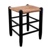 Straw and black stool