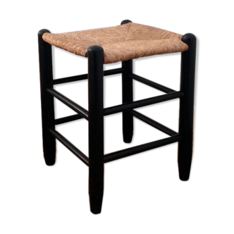 Straw and black stool