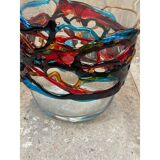 Impressive rostrato orange murano glass vase like venini ercole barovier style