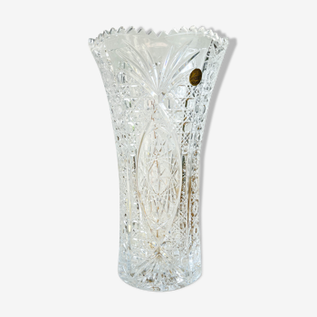 Vase Cristal d'Arques vintage chiseled pattern