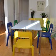 Set of 6 Altaïr chairs at Stamp by Henry Massonnet 80s era Menphis Postmodernism