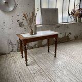 Walnut and marble bistro table 1890