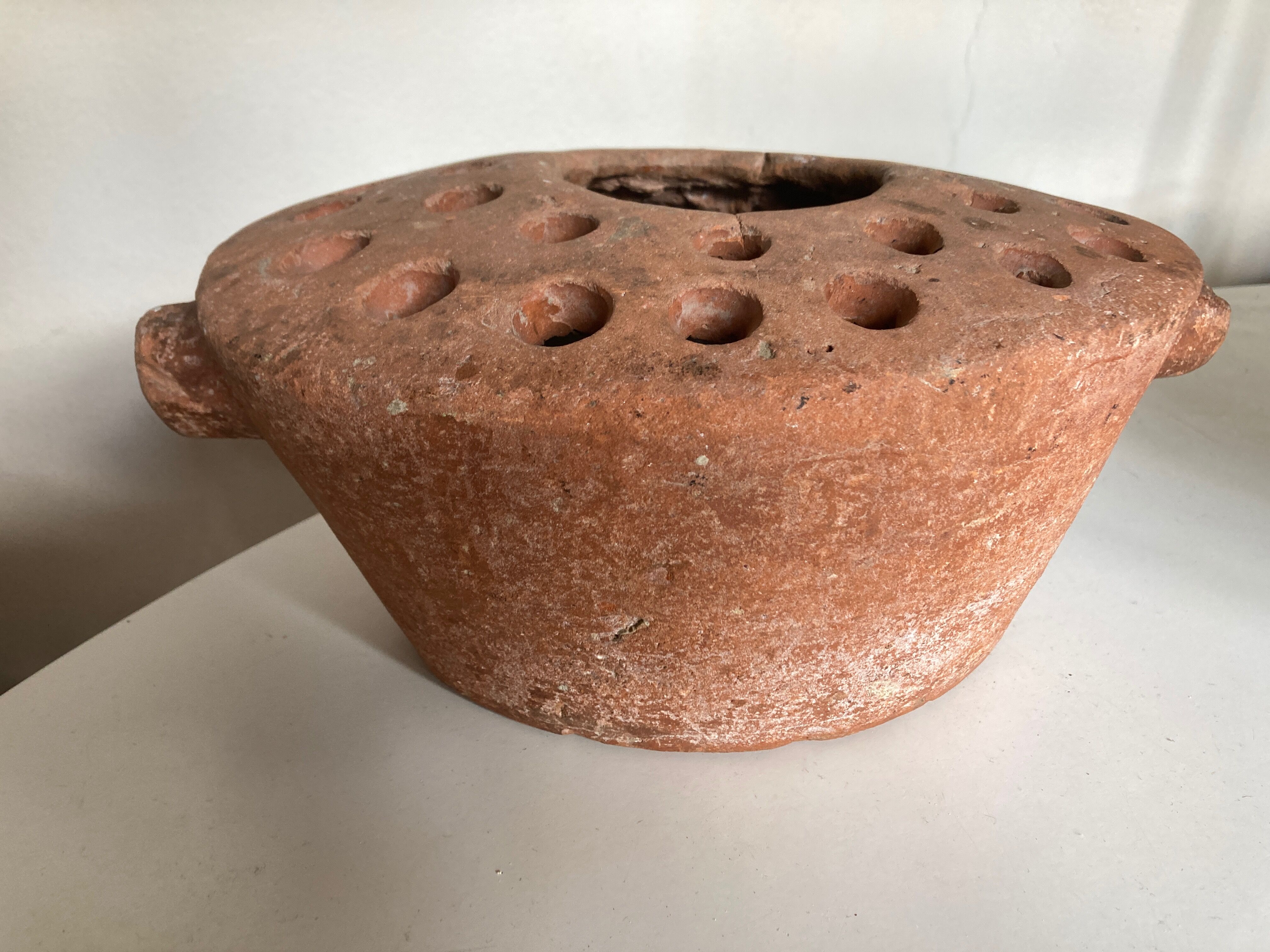 Terracotta farm vase pique flower XXL Folk Art 19th