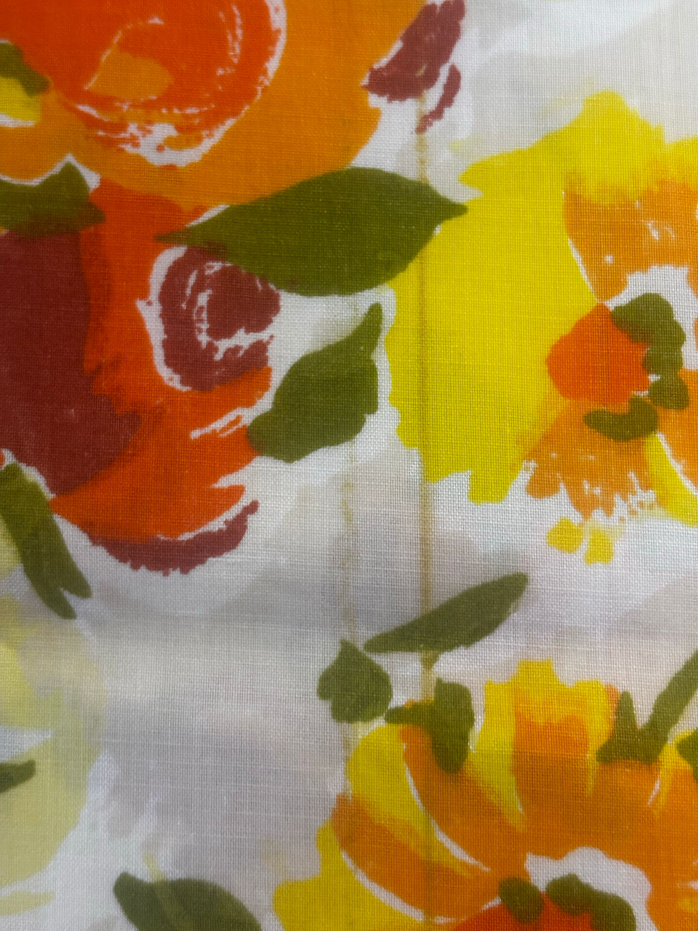Superb vintage floral printed bolster cover from the seventies.