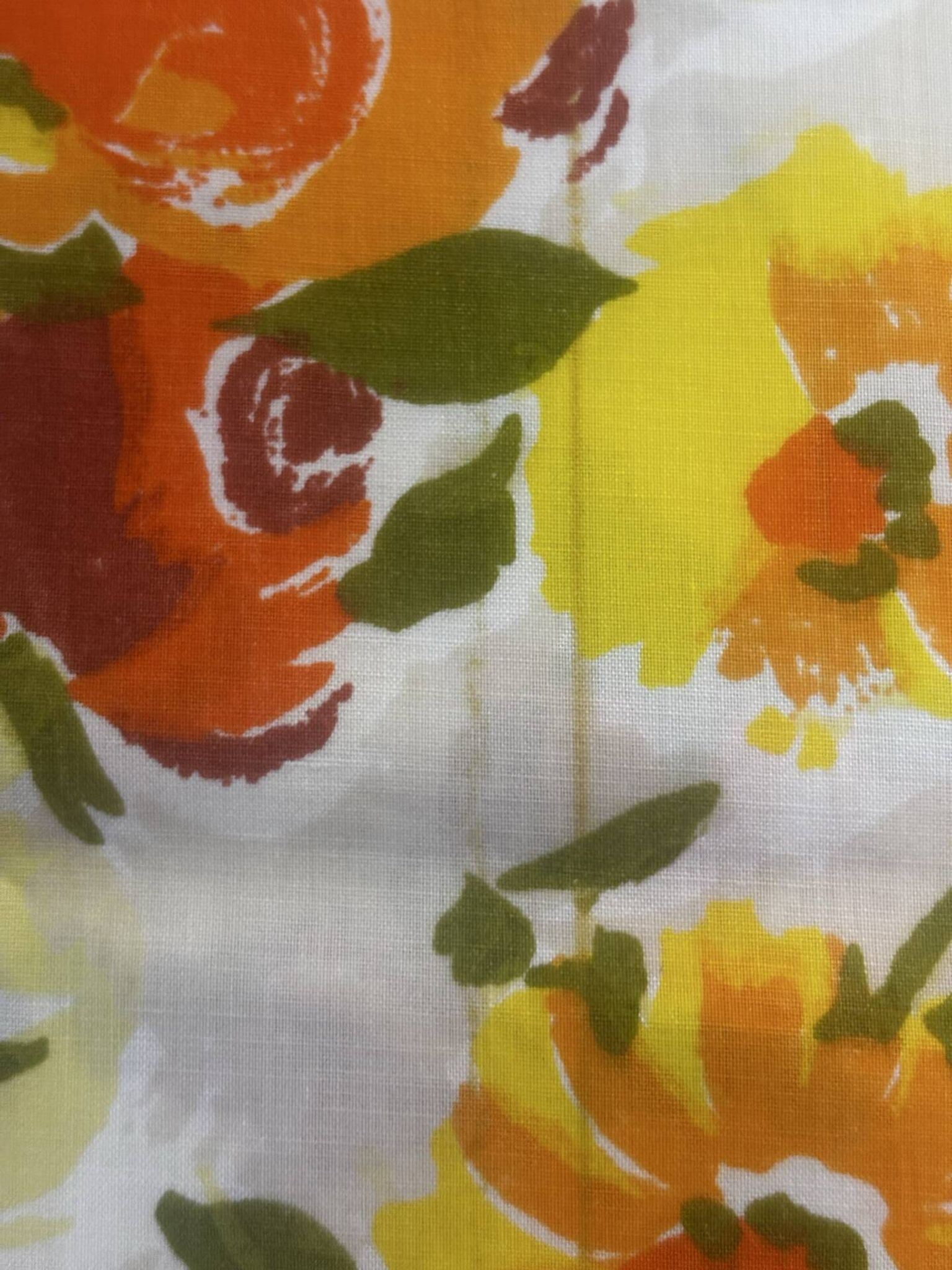 Superb vintage floral printed bolster cover from the seventies.