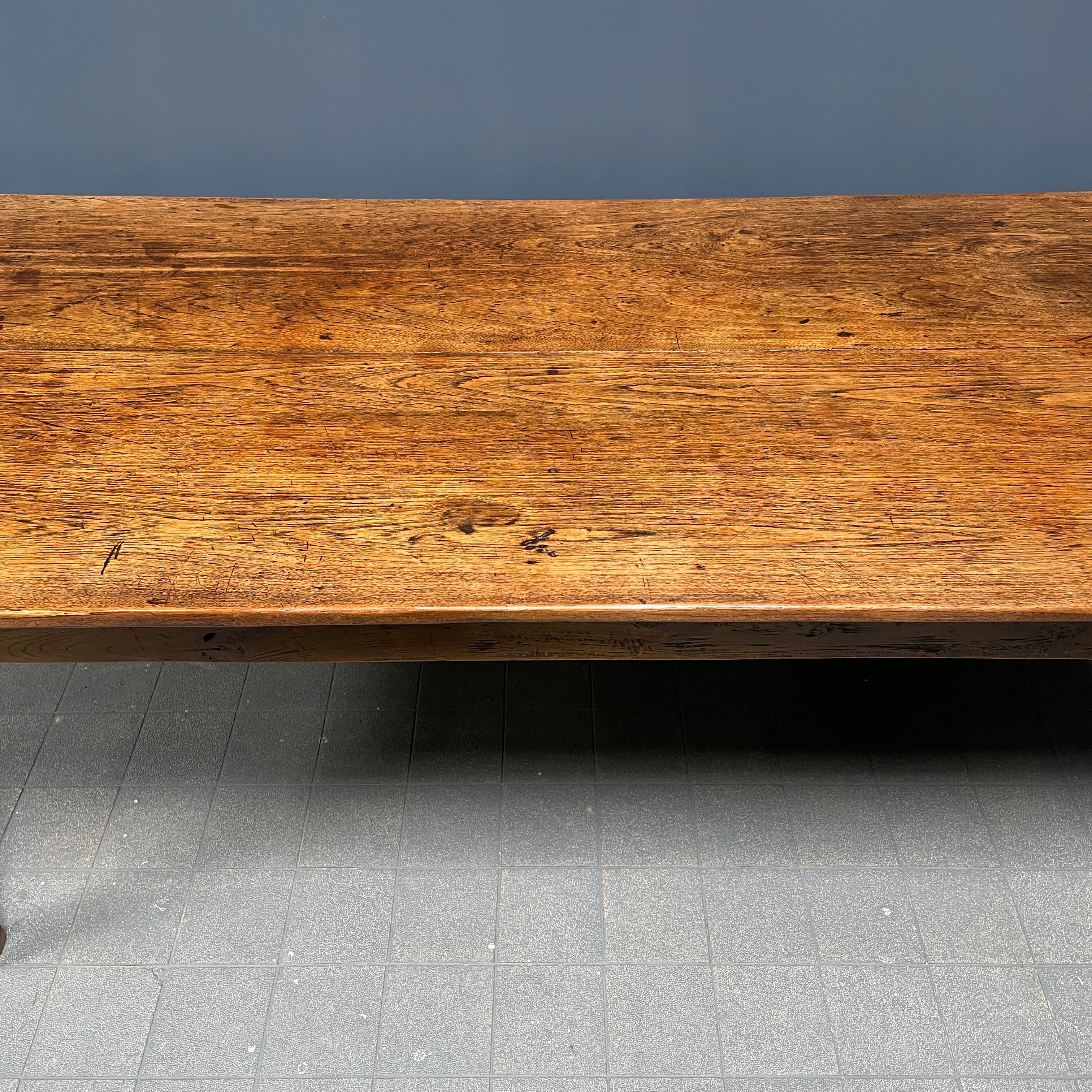 Rustic french farmhouse dining table made of oak and elm
