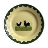 “Teller Keramik” ceramic plate with rooster motif.