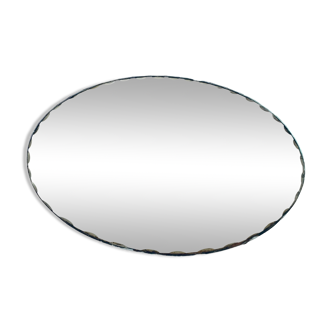 Ancien miroir ovale à poser biseauté