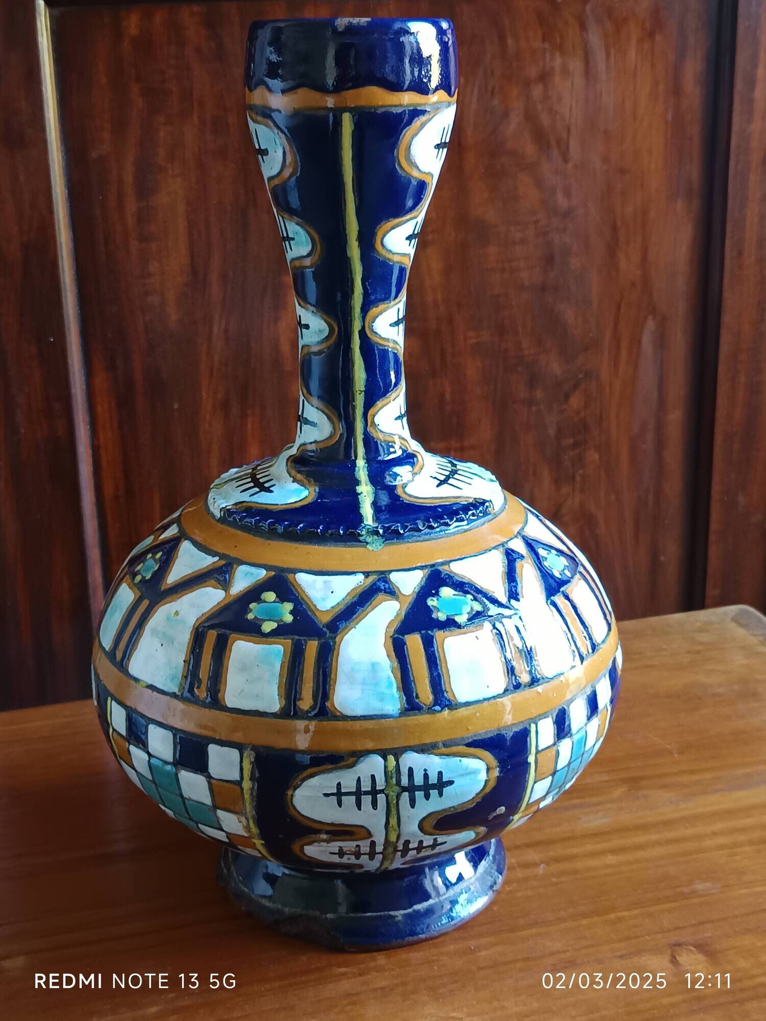 Antique vase 1920/1930 Nabeul Tunisia Tissier or El Kharraz workshop