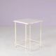 1980s side table beige metal frame with travertine top in the style of Max Sauze